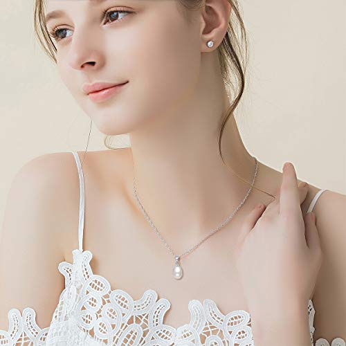 S925 Sterling Silver Drop Shape Freshwater Cultured Pearl Necklace | Silver Necklace for Women | Pearl Pendant Necklace | Jewelry for Women | Silver Pearl Necklace | Silver Jewelry3