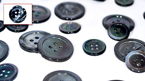 Absolute Magic Set Of Genuine Blue/Grey Mother Of Pearl Blazer/Jacket Buttons (Black Lip) 3 Large (Ø23Mm) & 7 Small (Ø15Mm) Buttons #TOP1