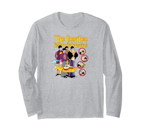 Image of The Beatles -Yellow Submarine Adventure Long Sleeve T-Shirt, Adult Unisex, Heather Grey, X-Large