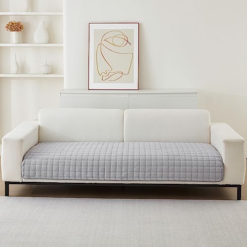 SHANNA Thick Rabbit Plush Sofa Cover 1 2 3 Seater, 2024 New Universal Non-Slip Corner Sofa Cover L Shape Super Soft Faux Fur Sofa Slipcovers for Living Room(Grey, 70 * 70cm Armrest or Backrest)
