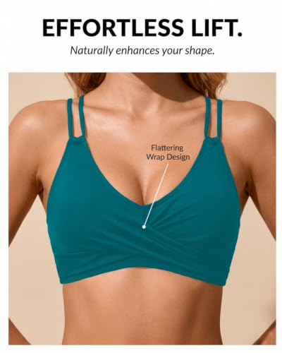 Image of Holipick Twist Front Bikini Tops for Women - Push Up Bathing Suit Top Padded Swimsuit Top