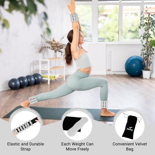 Image of Ankle & Wrist Weights for Women Men, Set of 2, 1 lb /2 lb Each | Adjustable Arm & Leg Weights, Soft Silicone Weighted Bracelet For Pilates Yoga Dance Walking Running Swimming Weight Loss