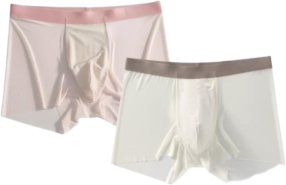 Men's Ice Silk Ultra-Thin Boxer Briefs Panties, Seamless Men Boxer Shorts U Bulge Underwear Breathable Underpants - Image 4