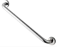 Barra de Apoio para Banheiro 40cm em Aço Inox Antiferrugem, Alça de Segurança para Idosos e Deficientes, Corrimão de Parede para Acessibilidade, Suporte Resistente Prateado