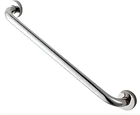 Barra de Apoio para Banheiro 40cm em Aço Inox Antiferrugem, Alça de Segurança para Idosos e Deficientes, Corrimão de Parede para Acessibilidade, Suporte Resistente Prateado