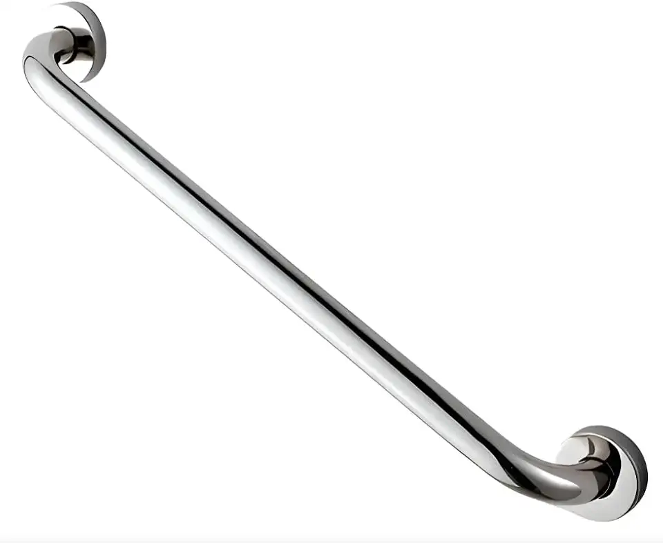 Barra de Apoio para Banheiro 40cm em Aço Inox Antiferrugem, Alça de Segurança para Idosos e Deficientes, Corrimão de Parede para Acessibilidade, Suporte Resistente Prateado