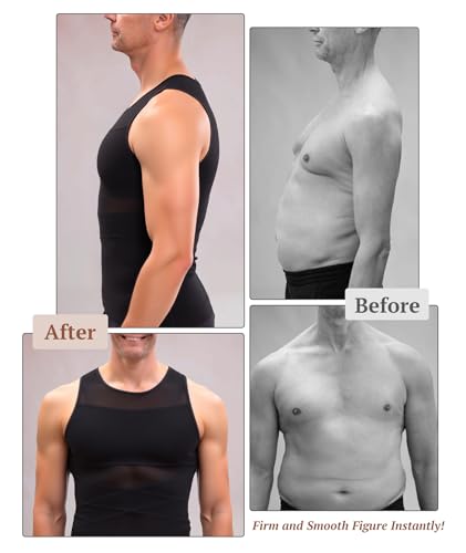 Men's Compression Shirts Body Shaper Tank Top Sleeveless Shapewear Slimming Undershirt Tummy Control Vest2