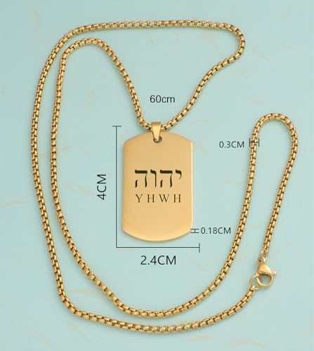Yhvh Yhwh Jehovah Tetragrammaton Pendant Necklace for Men Women Hebrew Yahweh Amulets Religious Jewelry Israelite Jewish Necklace2