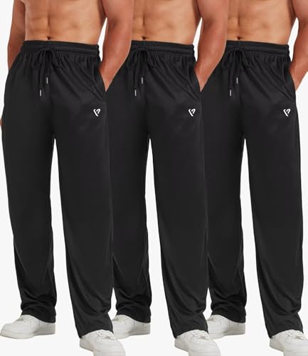 Lomsoe 5 Pack Mens Sweatpants Open Bottom Joggers For Men With Zip Pockets Loose Fit Mesh Athletic Pants For Running,Casual thumb #2