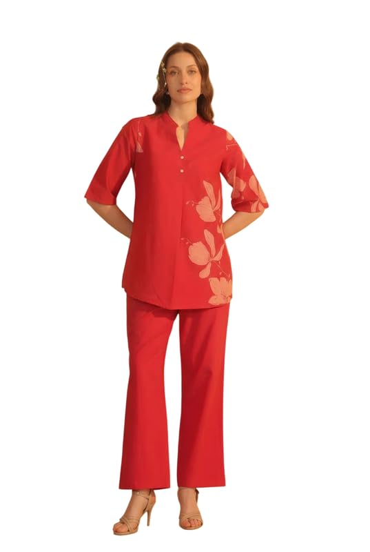 jisora Women's Pink Printed Cotton Co-ord Set-picture-34
