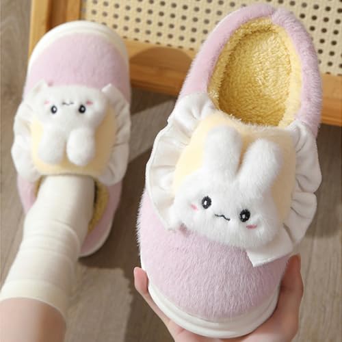 Bunny Slippers for Women Fuzzy Cute Animal Fuzzy Memory Foam Cotton Anti-Skid Thick Rubber Sole Rabbit Head Home Shoes Indoor Outdoor2