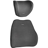 ファーフィット(FAHRFIT) 車用クッション 腰 頭 姿勢 低反発 ランバーサポート グレー