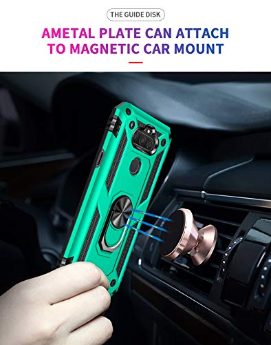 YZOK for LG Aristo 5 Case,with HD Screen Protector,LG Phoenix 5,LG Fortune 3 Case,[Military Grade] Ring Car Mount Kickstand Hybrid Hard PC Soft TPU Shockproof Protective Case for LG K8x (Teal) - Thumbnail 5