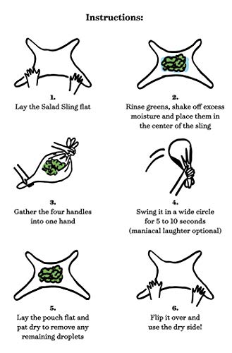 Salad Sling By Mirloco, Lettuce Dryer Towel With Waterproof Liner, Dry Greens In Seconds, Great Alternative To Salad Spinner #TOP1