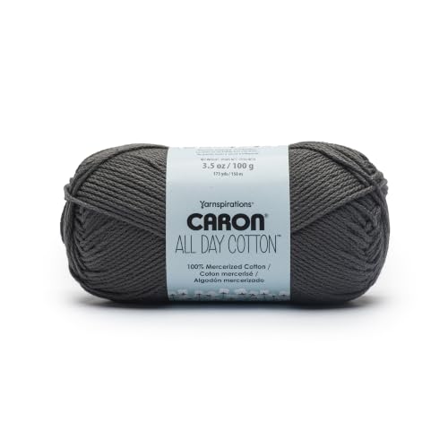 Image of Caron All Day Cotton Yarn for Crocheting, Slate, 3-Pack