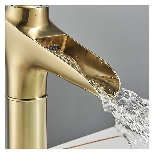 Robinet de lavabo de luxe anti-éclaboussures avec mitigeur cascade eau chaude