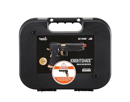 Lancer Tactical Knightshade Hi-Capa Gas Blowback Airsoft Pistol (Color: Black & Gold)-California Compliant