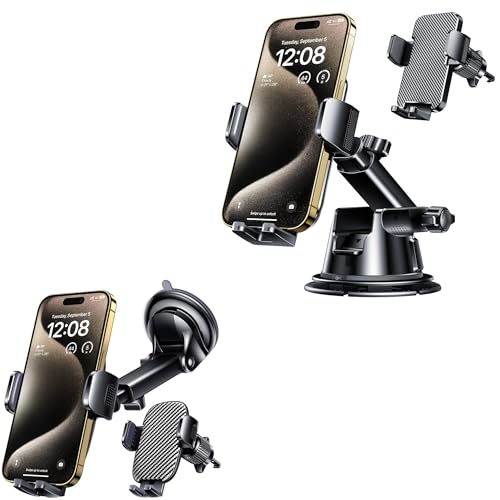 Qifutan Dash Mounted Holders Phone Holders for Your Car Phone Mount for Car Windshield Dashboard Air Vent 2 Style