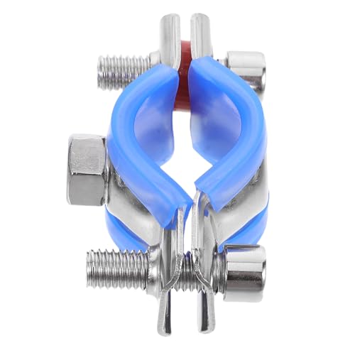 JECOMPRIS Kit de Abrazadera Protectora para Sillas de Oficina con Almohadilla de Cuero Azul, Soporte de Tubo Acero Inoxidable de 25-27 Mm, Accesorio Reparación y Protección para Muebles