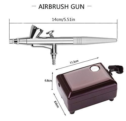 Chawniao Airbrush Kit, Multi-Purpose Gravity Feed Single-Action Airbrush Set With Portable Mini Air Compressor For Makeup (Purple) #TOP1