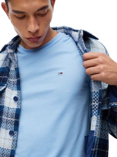 Tommy Jeans Herren-T-Shirt, kurzärmelig, Rundhalsausschnitt, Blau (Westside Blue Htr), L – Ansicht 3