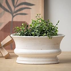 Sullivans Oval Distressed Ceramic Vase, Home Decor Accents, Modern Farmhouse