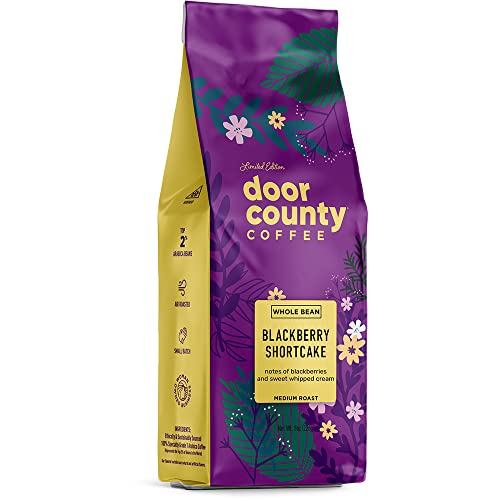 Door County Coffee Blackberry Shortcake, Flavored Coffee Whole Bean -