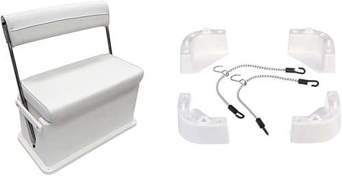 Wise 8WD437SS-784 Offshore Swingback Enfriador/asiento de almacenamiento, Brite White, 62 cuartos de galón y kit de montaje del refrigerador