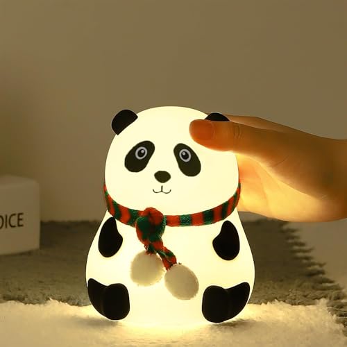 Zilloquil Hcetigol Cute Panda Night Light for Kids,Nursery Silicone Night Light,7-Color Changing Lamp,Room Decor, Gifts for Toddler Children Teenage Girls Valentine's Day, multicolor Led
