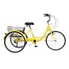 24" Adult Tricycle, 7-Speed 3-Wheel with Basket - Perfect for Outdoor Sports & Shopping for Seniors and Adults (Red) - Stable & Comfortable Cargo Trike #1