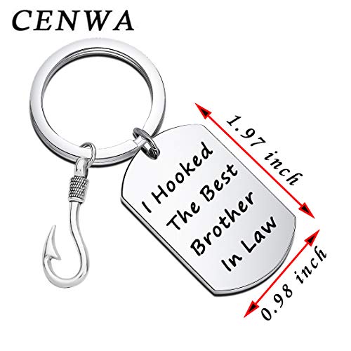 Image of CENWA Brother in Law Gift Brother of The Bride Keychain I Hooked The Best Brother In Law Keychain Wedding Gift for Brother (Brother in Law K)