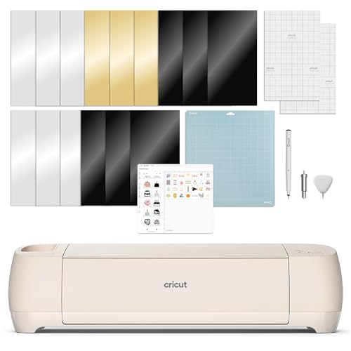 Cricut Explore 4 - Smart Cutting Machine (Seashell) | Digital Content Bundle - Includes Images in...