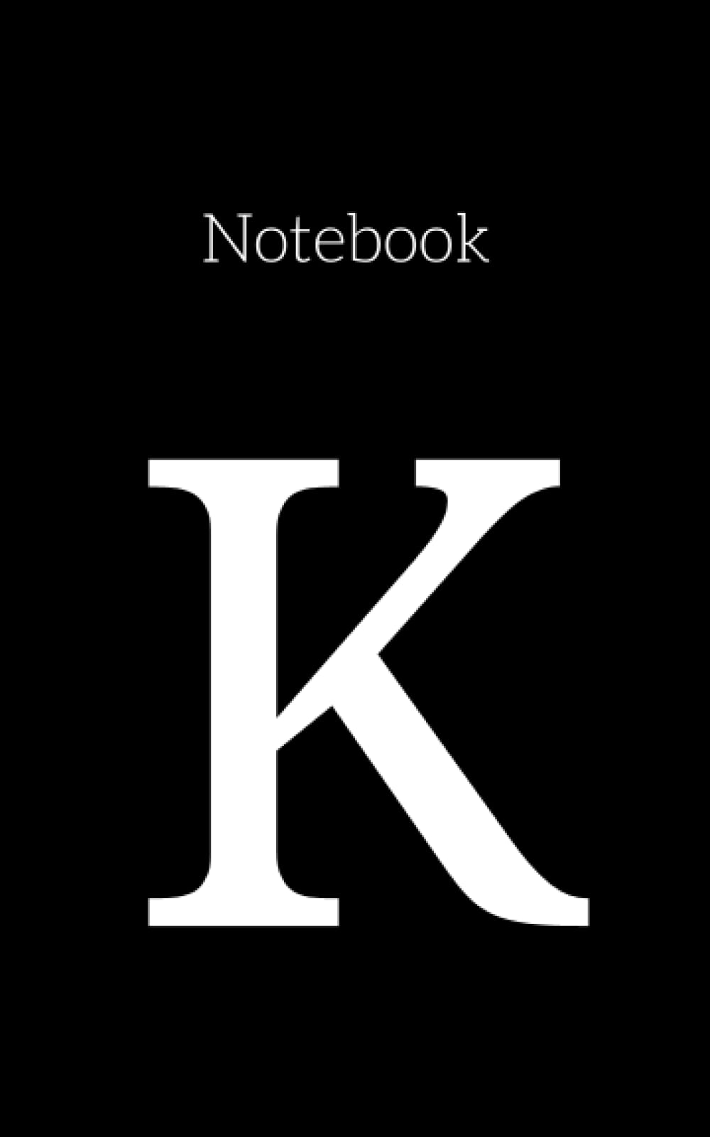 Black notebook with the letter K:: Design Letters Personal Notebook Black