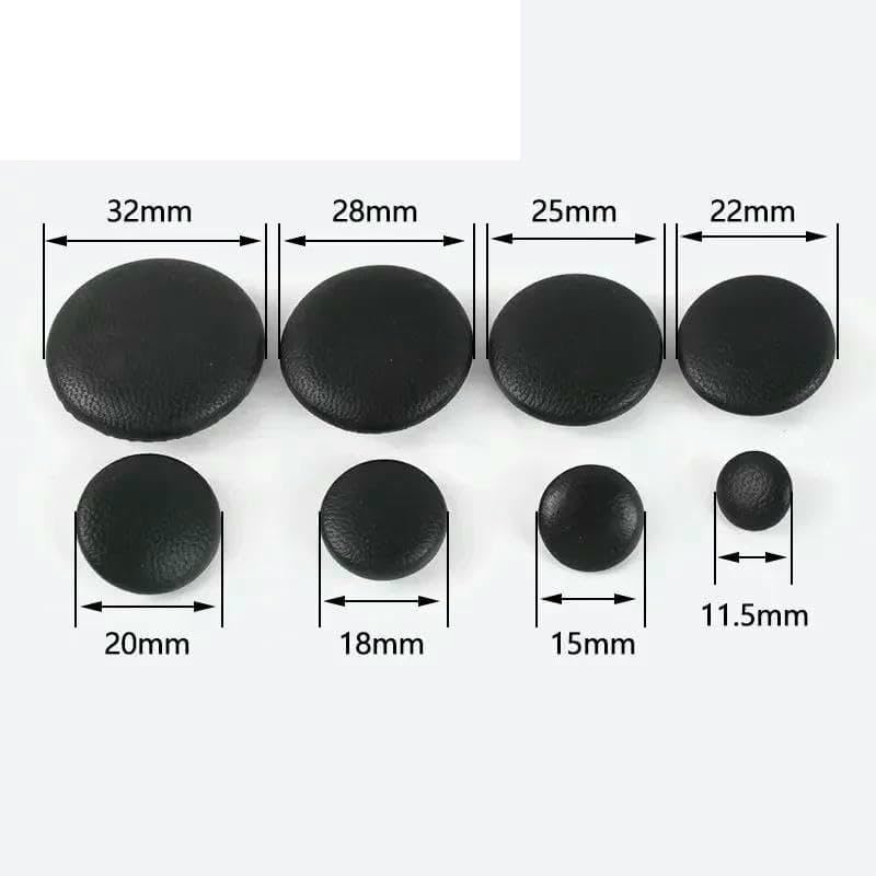 50 pezzi 11-28mm bottoni rivestiti in pelle per giacca cappotto fibbia decorativa bottoni rotondi con gambo vestiti chiusura accessorio cucito-bianco-28mm