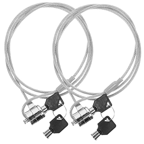 CIYODO 2 Sets Laptop Locking Cable Keyed Cable Lock Security Hardware Cable Lock for Digital Devices 1.2m Keyed Notebook Lock Strong Material Universal 360° Rotatable Easy to Carry