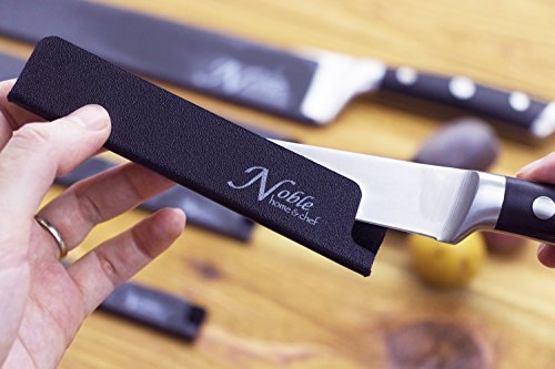 Noble Home & Chef 5-Piece Universal Knife Guards Are Felt Lined, More Durable, No Bpa, Gentle On Blades, And Long-Lasting Knife Covers Are Non-Toxic And Abrasion Resistant! (Knives Not Included) #TOP5