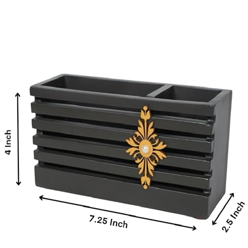 Image of Decorative Embossed Design Pencil and Pen Stand | Desk Organizer for Stationery Storage | Suitable for Office Desk, Study Table, Home and Workspace Use (Design 10)