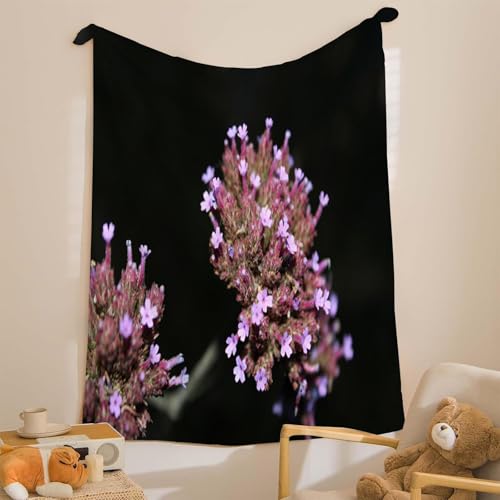 Plaid chaud et doux fleur violet clair idée cadeau maison et cocon d'hiver 200x200 - 6