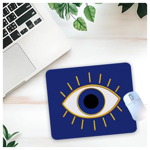 1 Pcs Funny Evil Eye Lucky Non-Slip Rubber Mouse Pad for Home Office Desk Computer Accessory Workspace Gifts for Boss HR