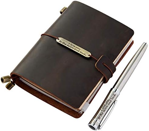 Refillable Journal Travel Notebook with Pen for Men and Women, Small 5.3 x 4 Inches Office Product – Day to Day Calendar