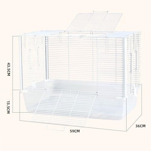 Jaula grande para loros con chasis elevado y visor transparente para ninfas 3
