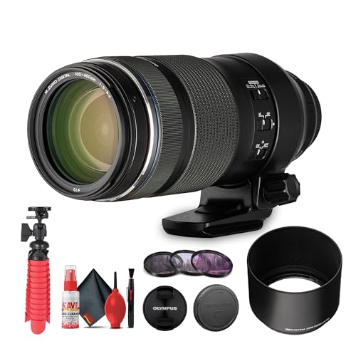 Olympus M.Zuiko Digital ED 100-400mm f/5-6.3 is Lens (V315070BU000) �o���h�����e:�t�B���^�[�L�b�g3�_�A�t���L�V�u���O�r�A�L���b�v�L�[�p�[�A�t���N���[�j���O�L�b�g�B