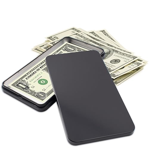 2 PCS Black Metal Cash Box Money Box for Cash Single Row Currency Tray Money Holder Money Saving Organizer Cash Organizer Money Gift Box Organizer Money Storage Box with Lid Money Organizer for Cash