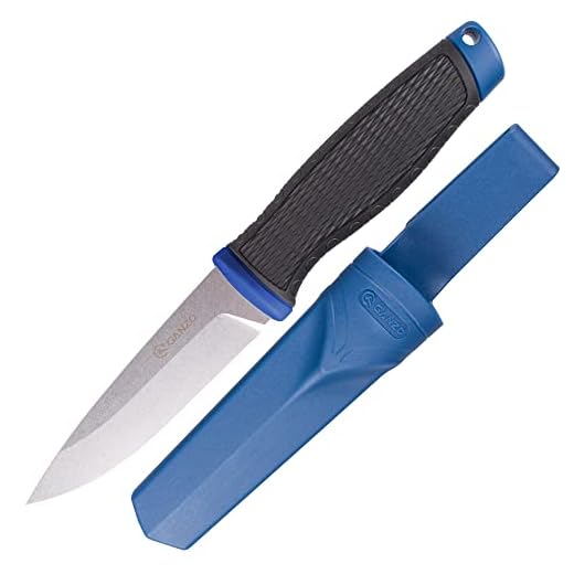Ganzo G806-BL Fixed Blade Knife 8CR14 Stainless Steel Blade Ergonomic Anti-Slip Handle Camping Hunting Fishing Outdoor EDC Knife with Scabbard (Blue)