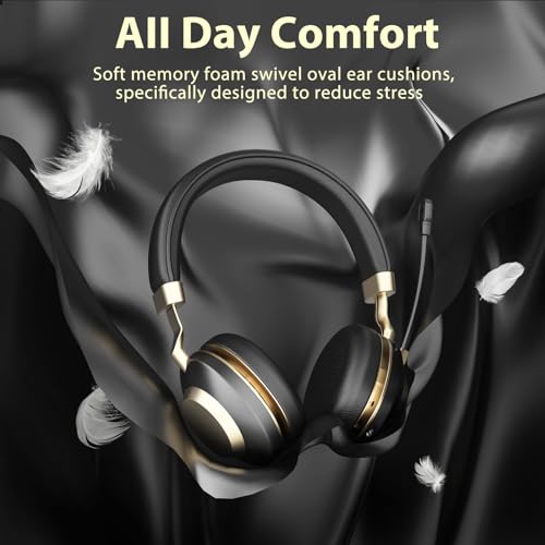 Wireless Headset with Mic for Work, Bluetooth V5.3 Headset with Mic (Noise Cancelling & Mute), Wireless Headphones with USB Dongle for 45H Work from Home/Office/PC/Call Center/Laptop/Teams/Zoom by Earbay - Image 9