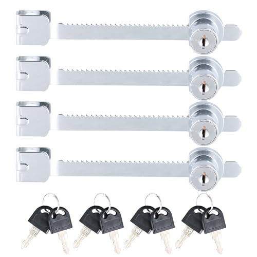 4PCS Cerradura Armario Cerraduras para Armarios Cerradura Buzón para Vitrinas de Vidrio y Puertas Correderas, Serradura