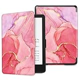 Fintie Slimshell Case for 6.8' Kindle Paperwhite (11th Generation-2021) and Kindle Paperwhite Signature Edition - Premium Lightweight PU Leather Cover with Auto Sleep/Wake, Marble Pink