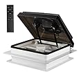 EcoSynic 14" Electric RV Vent Fan with Remote, Reversible Camper Roof Vents for Motorhomes, 4-Speed RV Ventilation Fans with Rain Sensor for Bathroom, Van Roof Vent Replacement for Trailer, Caravan