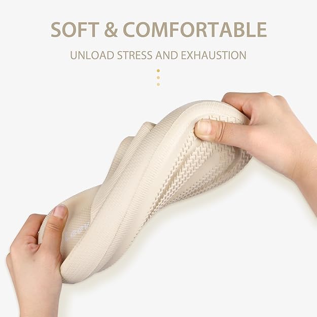 Image of Leevar Cloud Slides for Women and Men - Soft, Comfy, Relax Cloud Slippers, Thick Sole, Non-slip Slides for Men, Easy to Clean, Shower, Swimming, Beach, Indoor and Outdoor Slides for Men