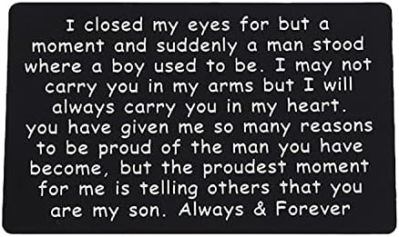 Son Gifts From Mum Engraved Wallet Insert Card For Son Graduation Gifts Inspirational Gifts For Son Wedding Christmas Birthday Gifts Son Wallet Card~p74837925
